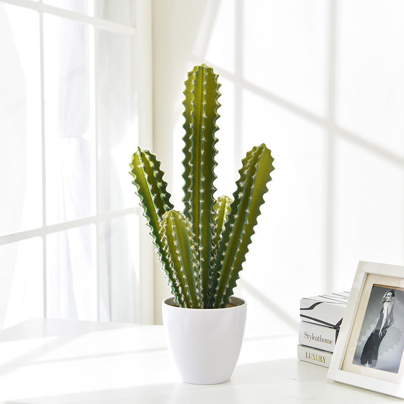 Artificial Cactus Plants In Imitation Ceramic Flower Pot