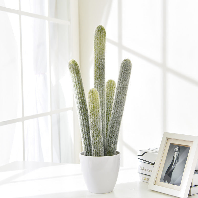 Artificial Cactus Plants In Imitation Ceramic Flower Pot