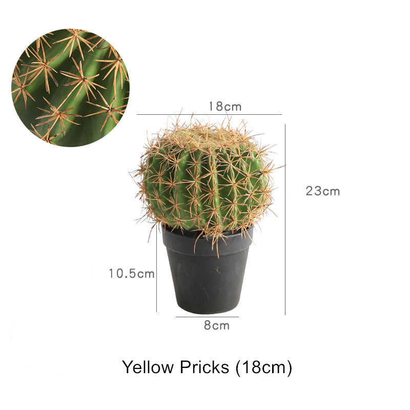 Potted Artificial Golden Barrel Cactus Red Barrel Cactus