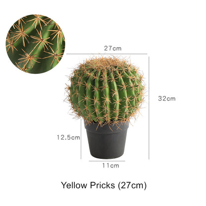 Potted Artificial Golden Barrel Cactus Red Barrel Cactus