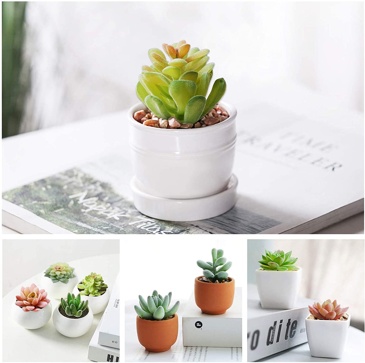 Artificial Succulents Mini Fake Plants Unpotted Faux Succulent 12 pcs