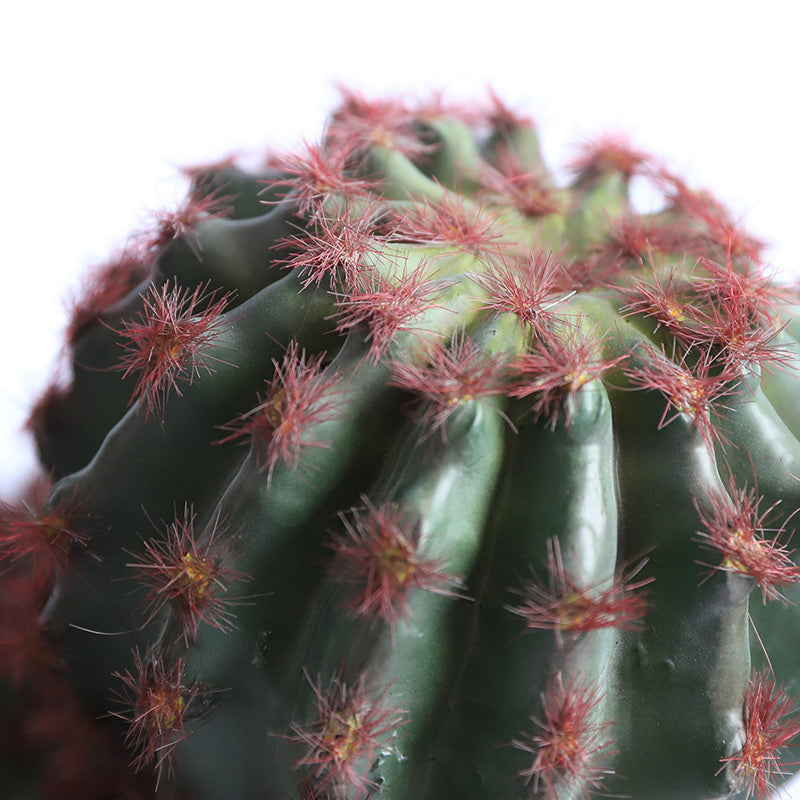 Potted Artificial Golden Barrel Cactus Red Barrel Cactus